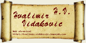 Hvalimir Vidaković vizit kartica